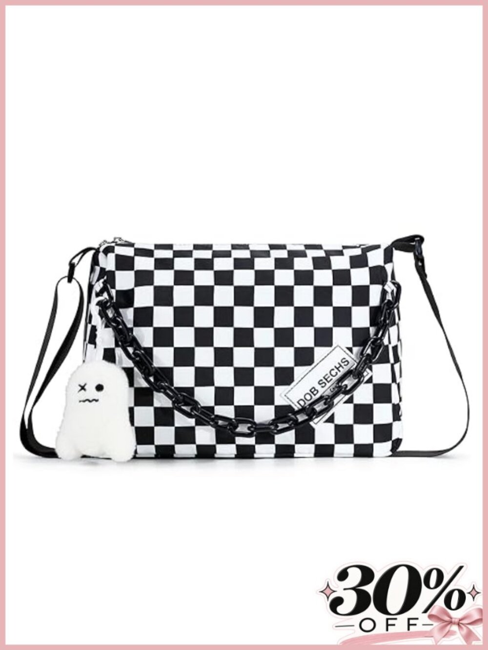 Nylon Crossbody Bag Messenger Purse with Adjustable Strap - Women's Handbag